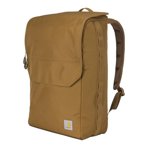Carhartt 21L Top-Load Backpack, Durable Water Resistant Coated Canvas Base W/ 17" Laptop Sleeve, Carhartt Brown - color: Carhartt Brown