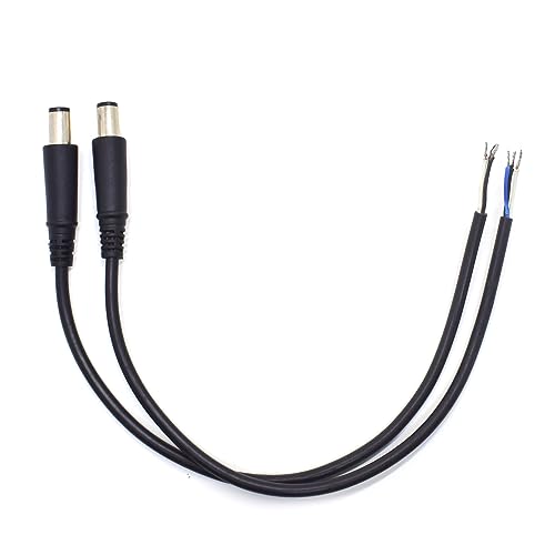 2Pack 1FT 7.4x5.0mm DC 3 Wire Power Pigtail Cable for HP Dell Laptop Repair | 7.4mm x 5.0mm Male Plug, 0.3M 3 Wire Bare Open End Cable, Power Adapter Cord for HP DELL 19V Charger, Power Supply DIY Repair - size: 7.4mm x 5mm Male