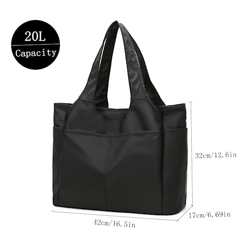 SOYMWIN Tote Bag for Women,Large Tote Bag with Compartments and Multiple Pockets,Quilted Shoulder Bag for Travel Work Sports | Large