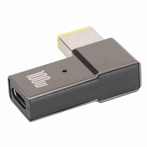 Keenso 100W 5A Laptop USB C Female Input to Slim Tip Rectangle Power PD Charge Converter for, Compact and Portable Aluminum Alloy Shell for Thinkpad and Yoga