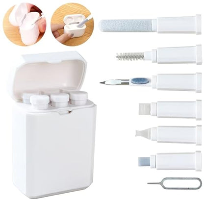7-in-1 Cleaning Kit: Multifunctional Cleaning Tool Set (for AirPods, Keyboards, Mobile Phones, & Cameras) — Includes Multi-Purpose Deep-Cleaning Brushes and Portable Storage Case