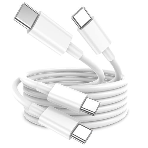 USB C to USB C Cable [2-Pack, 3FT], 240W Fast Charging Type C Cord for iPhone 17/16/15 Pro Max, Samsung S26/S25/Ultra, MacBook Air M3, iPad Pro/Switch, Laptops (White) - color: white, size: 3ft