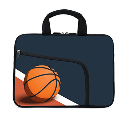 Laptop Sleeves 14 15 15.4 15.6 Chromebook Case Notebook Sleeve PC Messenger Bag Tablet Case Neoprene Handle Sleeve for Men Women, Two Pockets (Basketball) - color: Basketball
