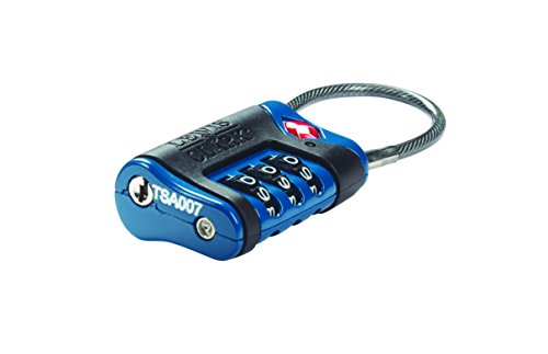 Lewis N. Clark TSA-Approved Combination Luggage Lock with Steel Cable (2-Pack), Blue, One Size - color: Blue, size: 2 Pack
