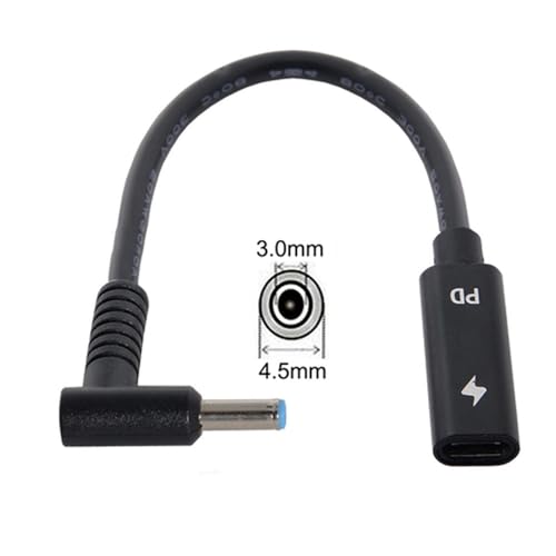 JSER Type C USB-C Female Input to DC 4.5x3.0mm Power PD DC 20V 65W Charge Cable fit Compatible for Laptop 18-20V (4.5x3.0mm) - style: DC 4.5*3.0mm