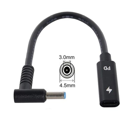 JSER Type C USB-C Female Input to DC 4.5x3.0mm Power PD DC 20V 65W Charge Cable fit Compatible for Laptop 18-20V (4.5x3.0mm) - style: DC 4.5*3.0mm