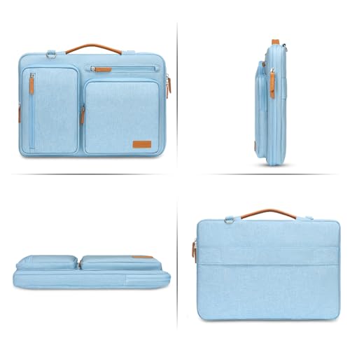 MOSISO 360 Protective Laptop Shoulder Bag, 15-16 inch Computer Bags | Compatible with MacBook Pro 16 inch, HP, Dell, Lenovo, Asus, Side Open Messenger Bag with 4 Zipper Pockets, Air Blue - color: Air Blue, size: 16 inch