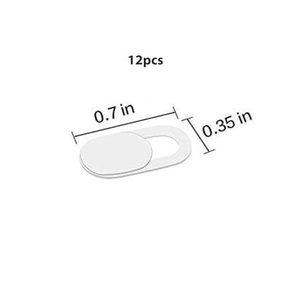 Privacy Cover Slider Stickers for Laptop Tablet Phone Front Area Adhesive Tabs for Office Study Meeting Device Use 0.7 x 0.4 Inch(white) - color: White-12 PCS