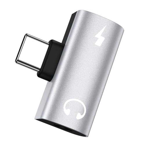 USB Type C to 3.5mm Headphone Jack Adapter for iPhone 17/16/15 Pro Max | 2 in 1 USB C to Aux Adapter Dongle Convertor for Samsung Galaxy S26/S25 Ultra/A17/A16/A56/A36/A26/A15/Pixel 10a 9a 10 Pro XL - color: silver