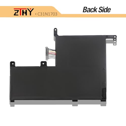 ZTHY C31N1703 Laptop Battery Replacement for Asus Zenbook Flip Q505U Q505UA | Q525U Q525UA UX561U UX561UA UX561UN Q505UA-BI5T7 Q505UA-BI5T9 Q525UA-BI7T9 UX561UA-BO003T UX561UA-BO052T C31P0J1 11.55V 52Wh - size: 8.07*5.63*0.28 inch C31N1703