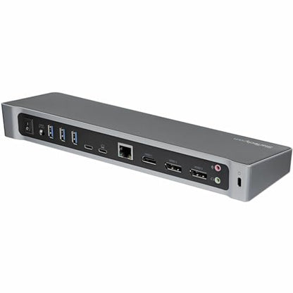 StarTech USB-C Triple 4K DisplayLink Dock, HDMI DP, Mac & Win, 100W, TAA | Universal, 5Gbps hub, Gigabit Ethernet, audio, K-slot, for Windows, macOS, Ubuntu and ChromeOS, 3.3ft (1m) host cable - size: 1.3" x 3.2" x 10.6" x 10.6", style: 100W Power Deliver