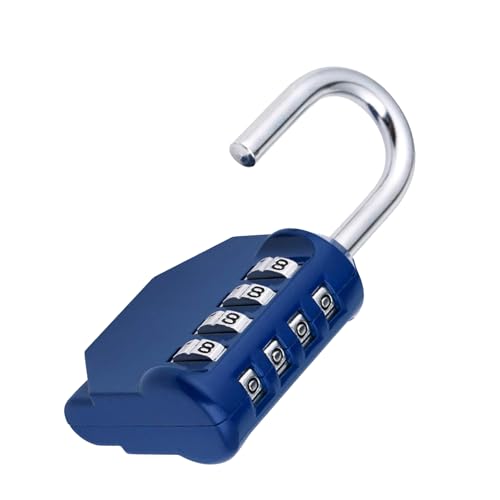 ZHEGE Combination Locker Lock, 4 Digit Outdoor Padlock, Gym Lock (Blue) | Padlock for School, Gates, Doors, Fence, Hasps and Storage - color: 1P, Blue, size: 1P