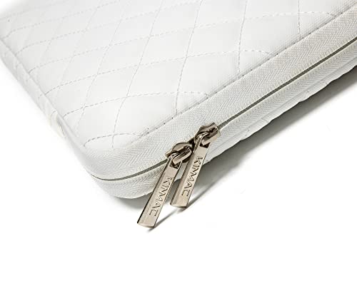 Kinmac White Quilted 360° Protective Laptop Sleeve with Handle, Front Pocket (12 inch-13.3 inch) - color: White Quilted, size: 12 inch-13.3 inch
