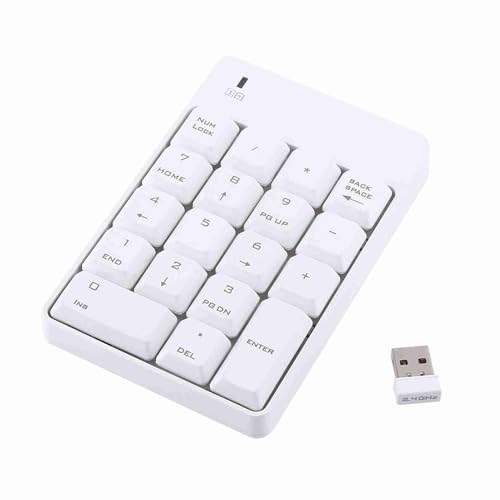 2.4GHz Cordless USB Numeric Keypad Numpad Number 18 Keys Keyboard with USB Receiver for Laptop Notebook Desktop PC Battery Not Included Plastic Remote Distance 10m