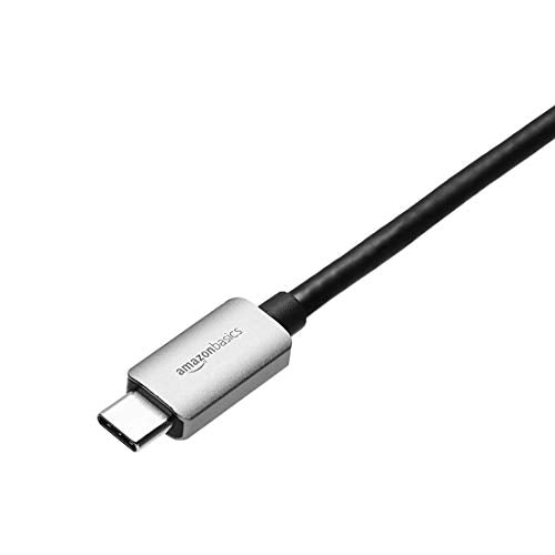 Amazon Basics Aluminum Uni-Directional USB-C (Source) to DisplayPort (Display) Adapter (4K@60Hz), Thunderbolt 3 Compatible, Grey