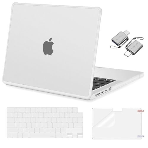 MOSISO Compatible with MacBook Pro 14 inch Case M5 M4 M3 M2 M1 2026-2021 | 4 in 1 Kit Crack-Resistant Reinforced Corners Shell, A3427 A3426 A3434 A3112 A3185 A3401 A2918 A2992 A2779 A2442, Matte Clear - color: Matte Clear