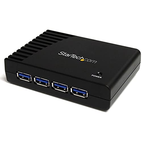 StarTech 4-Port USB-A Hub, 5Gbps, Power Adapter Included (ST4300USB3) | 900mA per port with adapter, Bus or self-powered, Plug-and-play, No drivers, Any operating system - size: 4 Ports, style: 4 x USB-A
