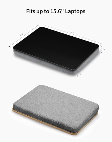 ZEAPTAC Lap Desk with Pillow Cushion, Portable Bed Desk, Fits up to 15.6 inch Laptop, Lap Stand for Bed & Couch & Carpet, Book/Tablet/Drawing Board Stand - Black - color: Black