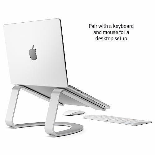 Twelve South Curve SE, Ergonomic Aluminum Laptop and MacBook Stand, Silver | Designed with Anti-Slip Silicone to Prevent Scratching, Compatible with 11" to 17” laptops, Desktop Setup for Video Calls