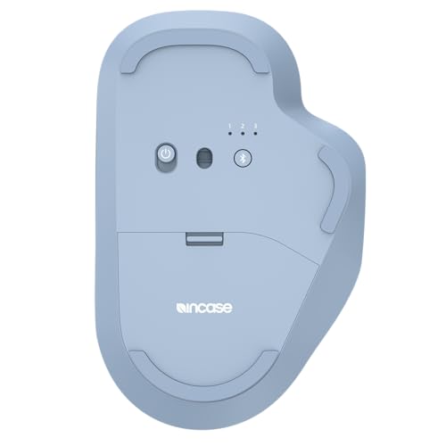 Incase Bluetooth Ergonomic Mouse – Designed by Microsoft – Two Thumb Buttons, Easy to Grip Thumb Rest, Precision Tracking, Connects 3 Devices, 15 Month Battery Life, PCs/Laptops (Pastel Blue) - color: Pastel Blue
