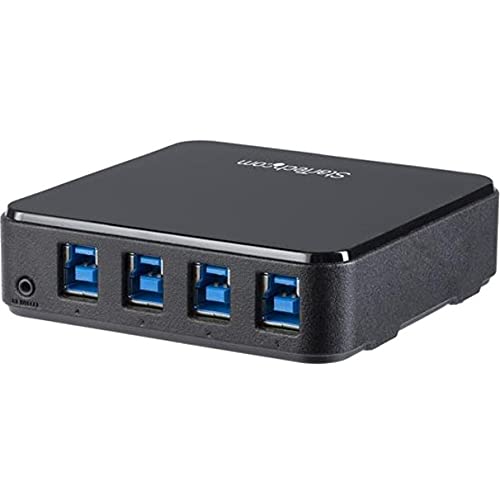StarTech 4x4 USB 3.0 Peripheral Sharing Switch, 5Gbps, TAA (HBS304A24A) | 4 USB 3.0 x 4 computers, USB-A/B switch, Mac Windows Linux, Remote port selector, Hot-pluggable, Over-current protection - style: 4 Computers – 4 Devices