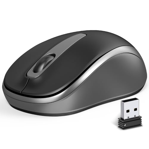 Small Ergonomics Wireless Mouse, Silent USB Cordless Computer Mouse, Black | Suitable for Small to Medium-Sized Hands, Quiet Clicking, Invisible Light Optical Tracking, for Laptop PC Tablet Windows Mac