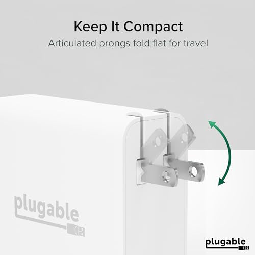 Plugable 140W USB C Charger, GaN Wall Charger for Laptop, PD 3.1 (EPR) Power Adapter, Compatible with MacBook Pro, MacBook Air iPad Pro, Surface and USB-C Devices