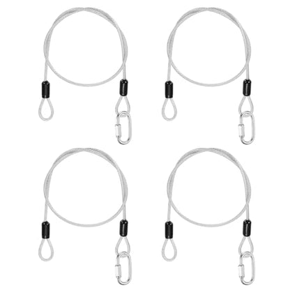 PATIKIL Security Cable Lock (1/8" Dia 1.6ft, Clear)(4 Set) Vinyl Coated 304 Stainless Steel Double Loop Flexible Wire Rope Safety Cable with Quick Links Locking Connectors - color: Clear, size: 1.6ft x 1/8"
