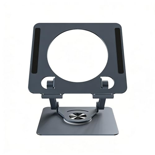 Portable Adjustable Laptop Holder 360 Degree Rotation Enhanced Cooling Travel Laptop Rack - color: Gray