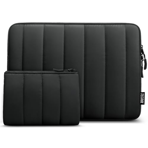 TECOOL Puffy Laptop Case 13.3 inch,13-13.3 inch Laptop Sleeve for 13“ MacBook Neo (2026),MacBook Air 13 13.6 inch M5 M4 M3 M2 M1 2026-2018,Mac Pro 13 Protective Notebook Sleeve with Small Case,Black - color: Black, size: 13.3 Inch
