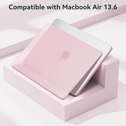BlueSwan for MacBook Air 13 inch Case, M5 M4 M3 M2 2026-2022 Laptop Cover | 100% Match Official Color, Matte Grippy Texture, Scratch Resistant, Easy to Snap on, Air 13.6 Protective Hard Shell - color: Matte Pink