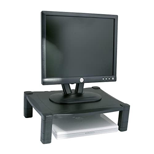Kantek Single-Level Monitor Stand, 17" X 13.25" X 3" To 6.5", Black, Supports 50 Lbs - style: Single Level