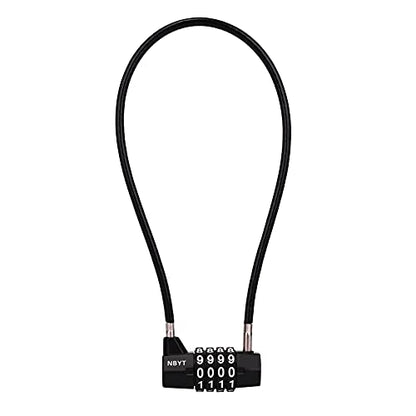 ‌4-Digit Cable Locks with Combination - Heavy Duty Outdoor Gate Lock for Fence, Cabinet,Refrigerator ，Dumpster,lockers,Gym,Toolbox,case, hasp Storage,Sheds - size: 15" Cable - Span 7" (3/16" Diameter)