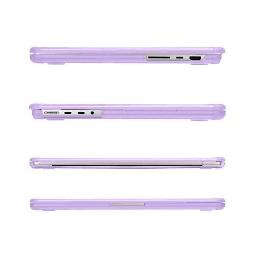 MOSISO Compatible with MacBook Pro 14 inch Case M5 M4 M3 M2 M1 2026-2021 | 3 in 1 Kit Anti-Crack Hard Shell with TPU Bumper, A3427 A3426 A3434 A3112 A3185 A3401 A2918 A2992 A2779 A2442, Purple - color: Purple