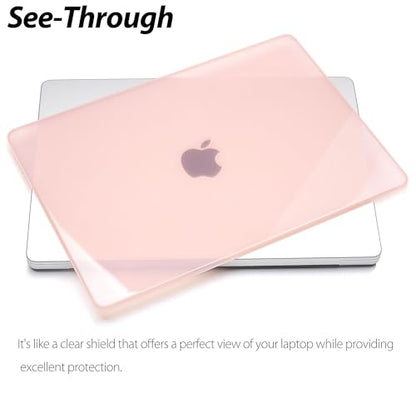 UESWILL for MacBook Pro 14 inch Case M5 M4 M3 M2 M1 A3427 A3426 A3434 A3401 A3185 A3112 A2992 A2918 A2779 A2442 (2021-2026), Glossy See Through Hard Shell Cover + Microfiber Cloth, Jelly Pink - color: Jelly Pink, size: MacBook Pro 14" (M1 M2 M3 M4 M5)