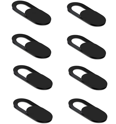 JOS [8 Pack] Webcam Cover, 0.03 inch Ultra Thin Laptop Camera Cover Slide for iPhone iPad MacBook Pro Computer iMac Cell Phone PC Accessories Camera Blocker Slider, Great for Privacy - color: 8 Pack Black Oval