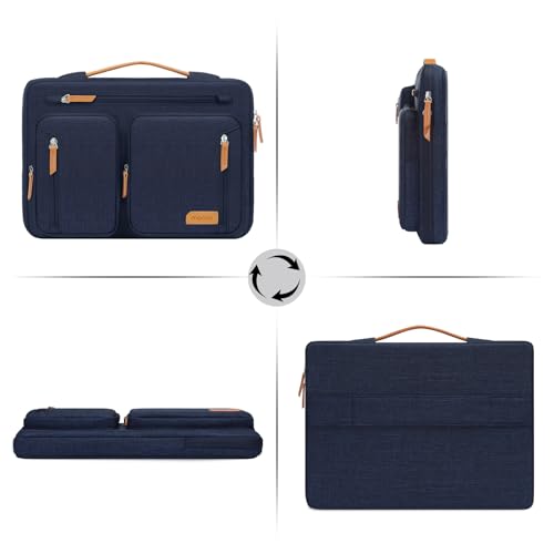 MOSISO 360 Protective Laptop Case 13.3 inch, 13-13.3 inch Laptop Sleeve | Compatible with MacBook Air/Pro 13/14, HP Dell Acer, Side Open Carrying Computer Bag with 5 Accessory Pockets&Belt, Navy Blue - color: Navy Blue, size: 13.3 inch