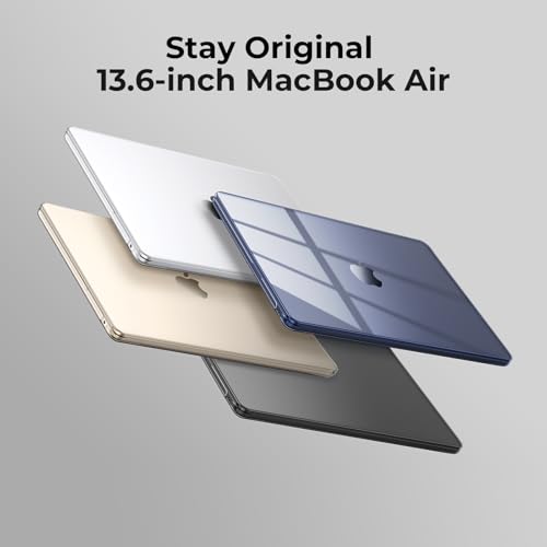 EooCoo Compatible with MacBook Air 13 inch Case M5 2026-2022 M4 M3 M2 A3449 A3240 A3113 A2681, Fit Like a Glove, Scratch Resistant Protective Hard Shell Cover for Mac Air 13.6", Crystal Clear - color: Crystal Clear, size: MacBook Air 13.6 inch