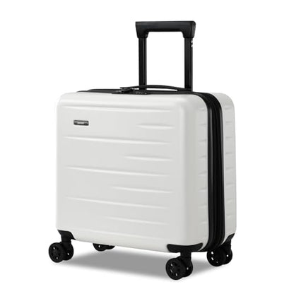 CENSIEN Expandable 16 Inch Carry On Luggage Airline Approved Small Suitcase | Lightweight ABS+PC Hard Shell Suitcases,360° Spinner Wheels,TSA Lock,YKK Zipper,Business Weekender Short Trips,White - color: White, size: 16 Inch EXT