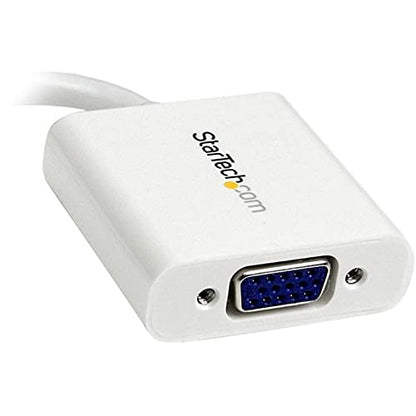 StarTech Mini DisplayPort to VGA Adapter, 1920 x 1200, White (MDP2VGAW) | mDP 1.2 HBR2, EDID & DDC pass-through, Thunderbolt 1/2 Mac/PC, No drivers, 1080p, mDP 1.2 to VGA dongle, Screw locking VGA