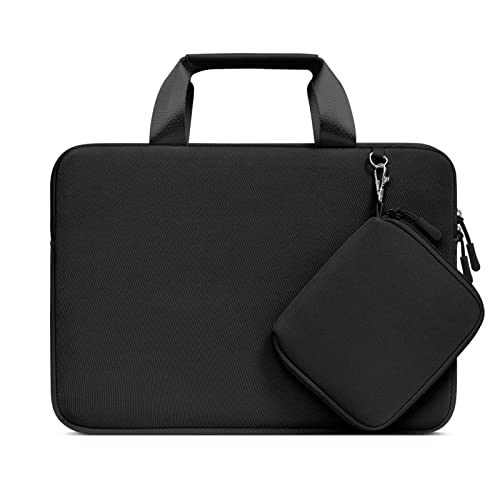 MOSISO Laptop Case 13.3 inch, 13-13.3 inch Laptop Sleeve Bag Compatible with MacBook Air/Pro 13 / Pro 14, HP Dell ASUS, Neoprene Carrying Computer Bag with Handle&Detachable Small Case, Black - color: Black, size: 13.3 inch