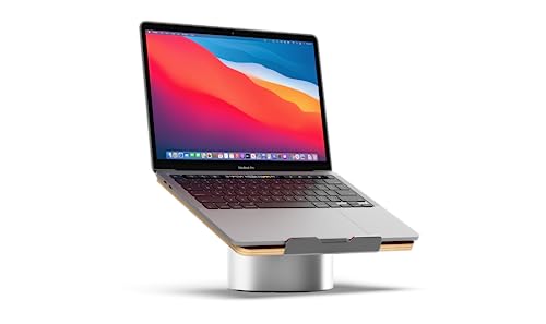 HumanCentric Laptop Riser for Desk in Maple Wood Top and Space Gray Aluminum Base, Compatible with MacBook and Other Laptops Up to 16 Inches, Ergonomic Computer Holder, 25-Degree Angle Tilt - color: Maple