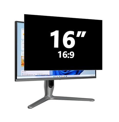 16 Inch Monitor Privacy Screen, Anti-Glare Blue Light Filter | 16 Inch 16:9 Computer Privacy Filter Screen Protector With Anti-Glare And Blue Light Filtering For Monitors. - size: 16 Inch (16:9)