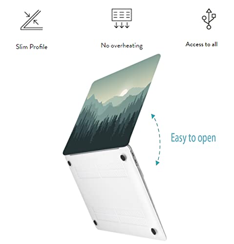 LanBaiLan Compatible with MacBook Air 13 inch Case M5 2026 M4 2025 M3 M2 2024-2022 A3449 A3240 A3113 A2681, 13.6 Plastic Hard Shell Case & Keyboard Cover, Mountains Landscape - color: Mountains Landscape