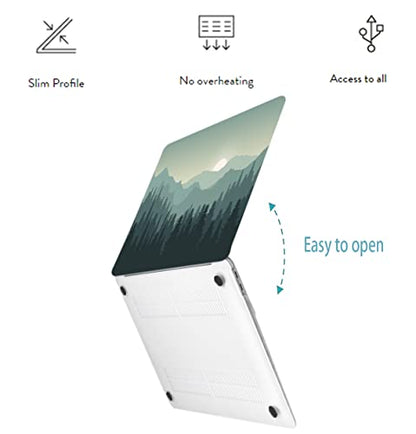 LanBaiLan Compatible with MacBook Air 13 inch Case M5 2026 M4 2025 M3 M2 2024-2022 A3449 A3240 A3113 A2681, 13.6 Plastic Hard Shell Case & Keyboard Cover, Mountains Landscape - color: Mountains Landscape