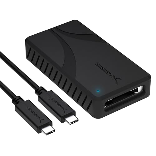 SABRENT USB4 CFexpress Type B Card Reader, 40Gbps (CR-U4XB) | 40Gbps; aluminum; detachable USB-C cable; OTG; for cameras, laptops, cages - size: USB4 CFexpress Type B Reader