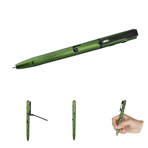 OLIGHT O'Pen 3 EDC Pen Light, 120 Lumens LED Flashlight with Green Beam, 4-in-1 Bolt Action Pen with Nib & Clip Light, USB-C Rechargeable for Writing, Presentation, Inspection and Outdoor (OD Green) - color: Green