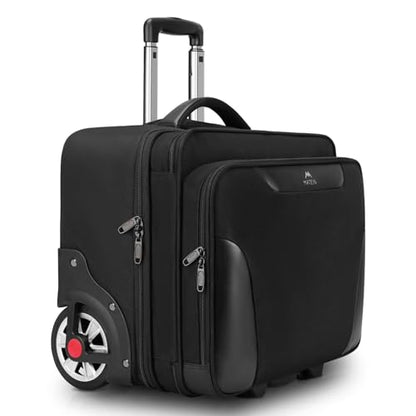 MATEIN Rolling Briefcase for Men, Large Work Rolling Bag with Big Wheels | Rolling Briefcase with Wheels Fits 17.3 Inch Notebook, Teacher Roller Bag Office Luggage Suitcase for Business Travel, Black