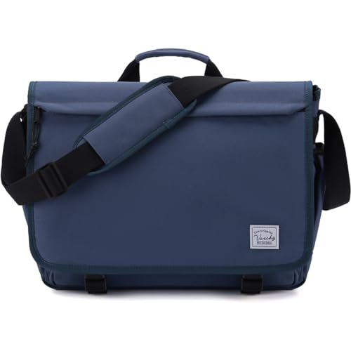 VASCHY Messenger Bag for Men,Water Resistant Casual Satchel Briefcase Fashion Laptop Work Bag Crossbody Shoulder Handbag for Women College Campus Blue - color: Blue