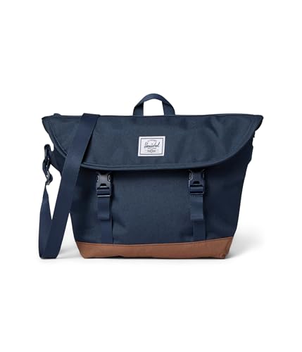 Herschel Supply Co. Cove Messenger - color: Navy/Saddle Brown, size: Small